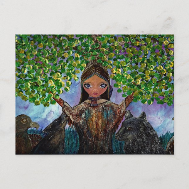 Postal Árbol Cherokee (Anverso)