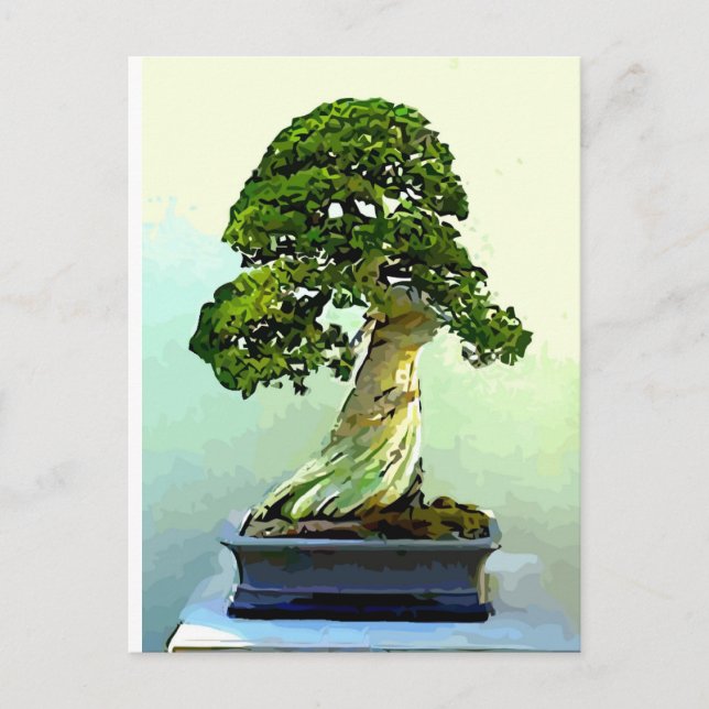 Postal Árbol ciprés de Bonsai (Anverso)