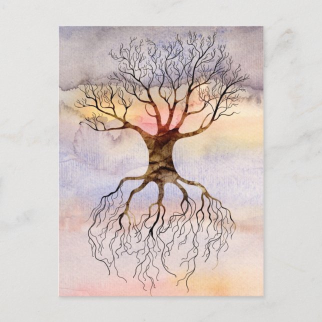 Postal Árbol contra el cielo (Anverso)