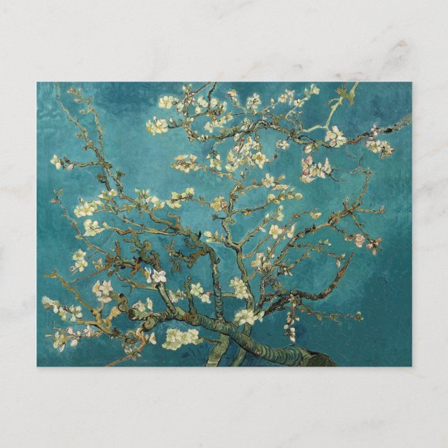 Postal Árbol de almendros floreciente (1890) de Van Gogh (Anverso)
