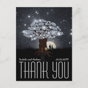 Postal Árbol de amor de diamantes - Boda Gracias