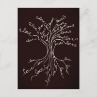 Árbol de amor Naturaleza Corazones marrones agudos