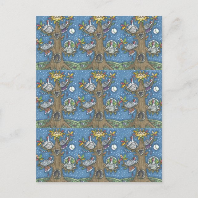 POSTAL ÁRBOL DE ARTE FOLK TURKEY, GRACIAS AL HUMOR DE GOB (Anverso)