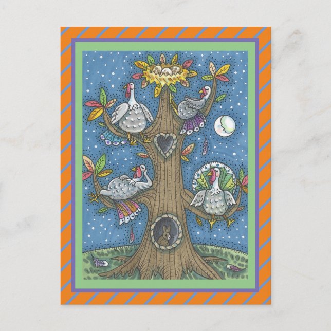POSTAL ÁRBOL DE ARTE FOLK TURKEY, GRACIAS AL HUMOR DE GOB (Anverso)