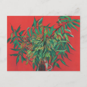 Postal Árbol de ceniza, arte floral, vegetación veraniega