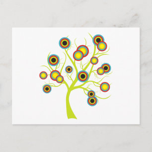 Postal Árbol de círculos coloridos