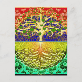 Postal Árbol de Corazón de Vida
