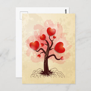 Postal Árbol de corazones