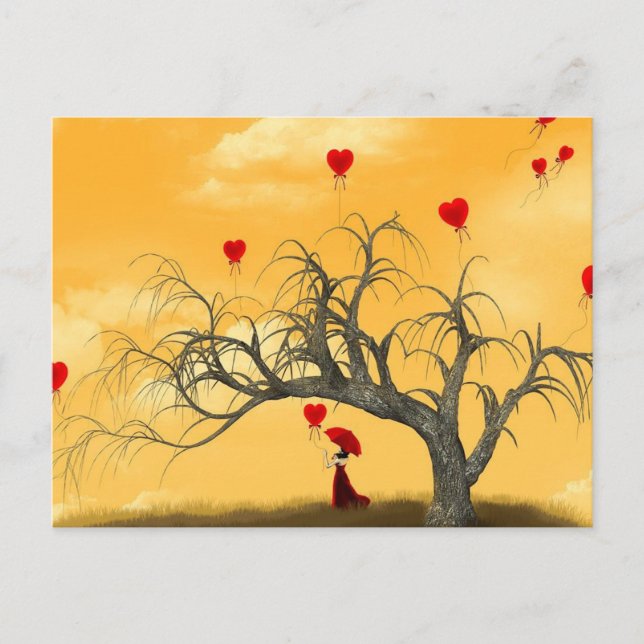 Postal Árbol de corazones rotos (Anverso)