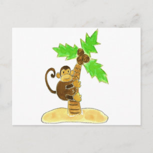 Postal árbol de escalada de monos