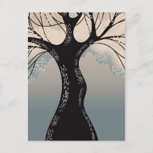 Postal árbol de flor de cerezo japonés