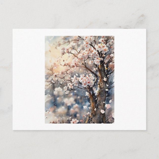 Postal Árbol de flores de cerezo,  (Anverso)