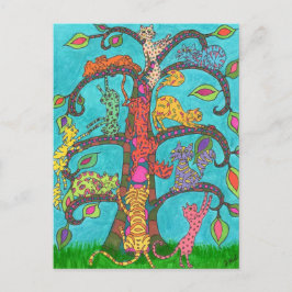 Postal Árbol de gato de la vida