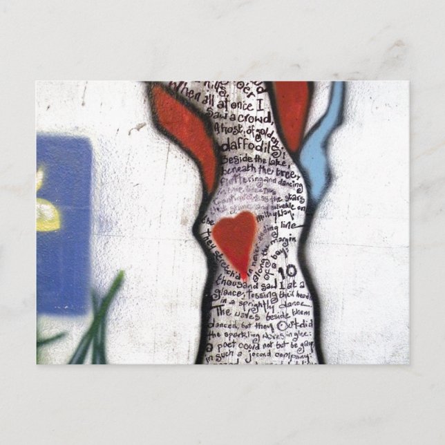 Postal Árbol de graffiti del poema de Wordsworth (Anverso)