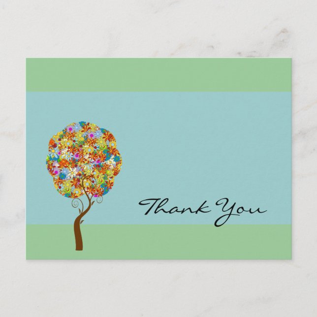 Postal Árbol de hadas de hadas floridas encantado (Anverso)