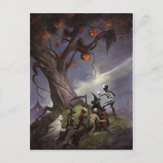 Postal Árbol de Halloween (Anverso)