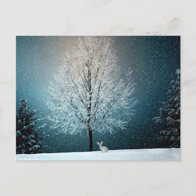 Postal Árbol de invierno impresionante - ¡Completo con co (Anverso)