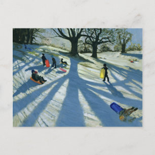 Postal Árbol de invierno: Libros de nieve en la abadía Ca