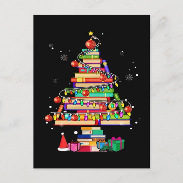 Postal Árbol de la Biblioteca Feliz Navidad (Anverso)