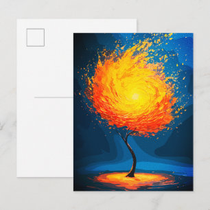 Postal Árbol de la Vida Ígneo Arte de Pared Abstracto d