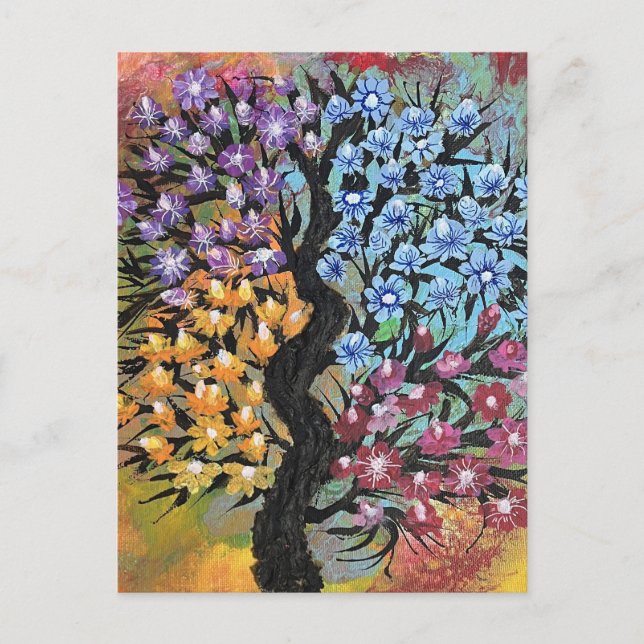 Postal Árbol de las cuatro estaciones (Anverso)