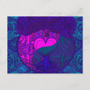 Postal Árbol de Mandala del Corazón