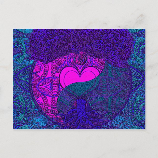 Postal Árbol de Mandala del Corazón (Anverso)