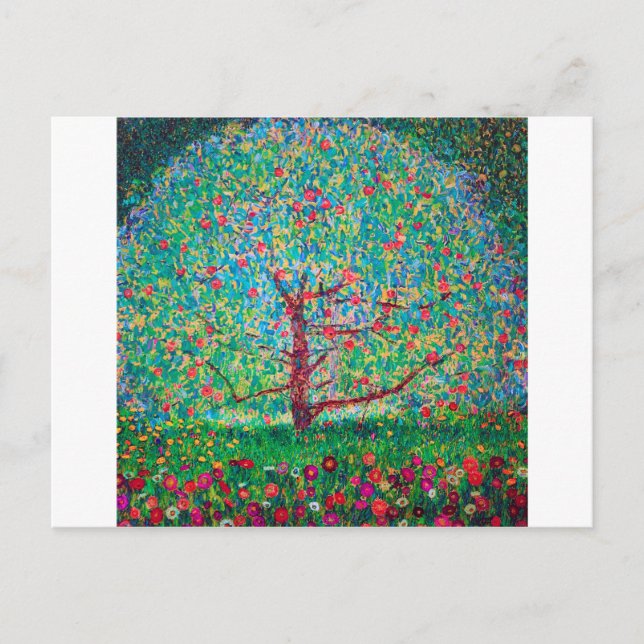 Postal Árbol de manzanas, Gustav Klimt (Anverso)