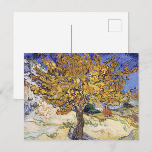Postal Árbol de moras de Van Gogh Remolino Amarillo Arte