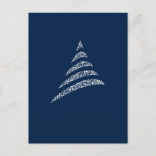 Postal Árbol de Navidad Amiable Monocromo Artístico