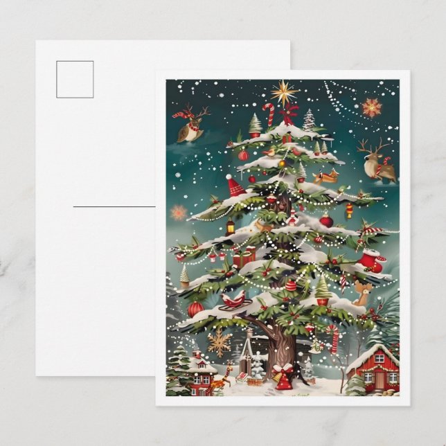 Postal Árbol de Navidad Antiguo (Anverso / Reverso)