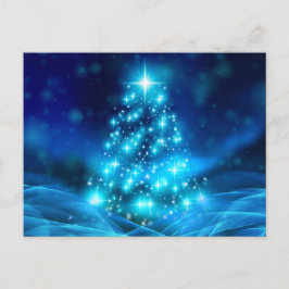 Postal Árbol de Navidad Azul etéreo