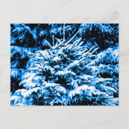 Postal Árbol de Navidad Azul, Nieve