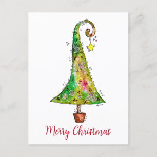 Postal Árbol de Navidad caprichoso