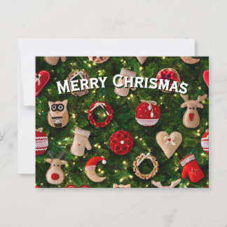 Postal Árbol de Navidad con juguetes de fieltro