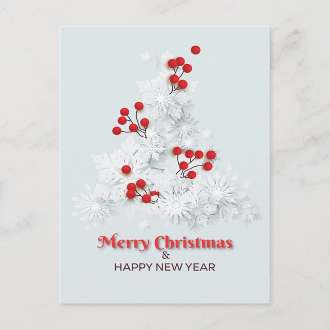 Postal Árbol de Navidad Copo de Nieve (Anverso)