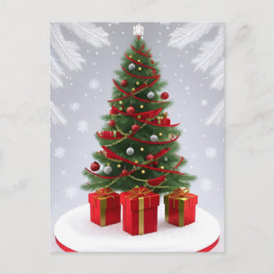 Postal 🎄 Árbol de Navidad Cubierto de Nieve Resplandor ❄