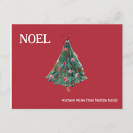 Postal Árbol de navidad de acuarela festiva