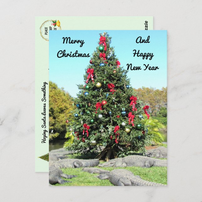 Postal Árbol de navidad de Florida Gator (Anverso / Reverso)