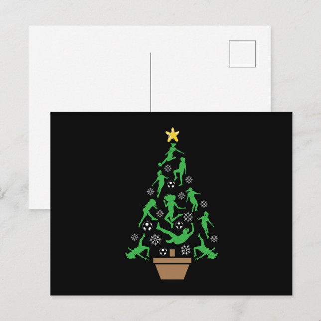 Postal Árbol de Navidad de fútbol femenino (Anverso / Reverso)