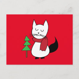 Postal Árbol de Navidad de gato