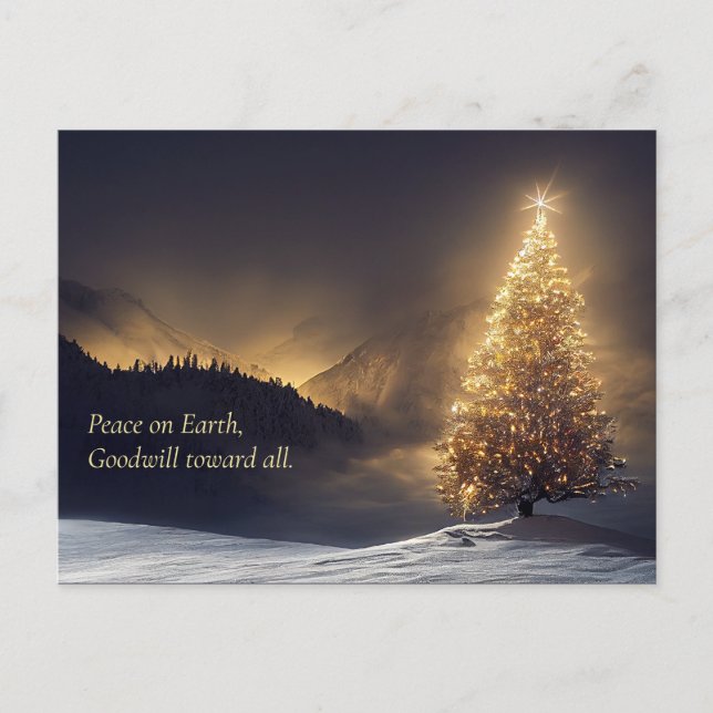 Postal Árbol de Navidad de montaña (Anverso)