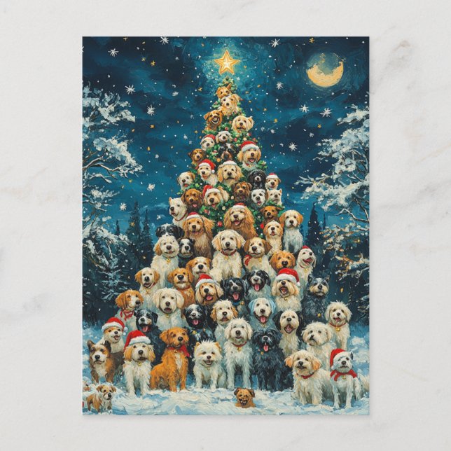 Postal Árbol de Navidad de Perro (Anverso)