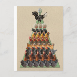 Postal Árbol de Navidad de pollo
