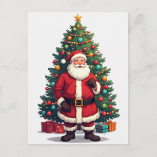 Postal Árbol de Navidad de Santa Regalo de Vacaciones