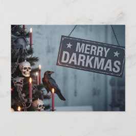 Postal Árbol de Navidad de terror gótico "Merry Darkmas"