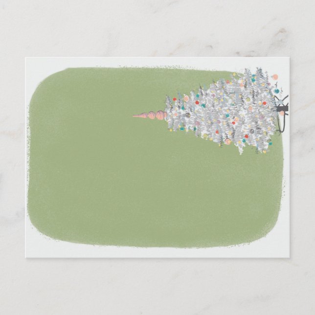 Postal Árbol de Navidad de Tinsel moderno de mediados de  (Anverso)