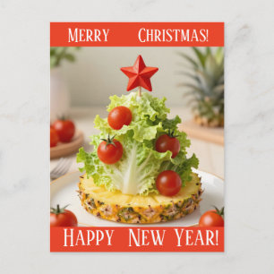 Postal Árbol de Navidad de Verduras Personalizadas, Hojas