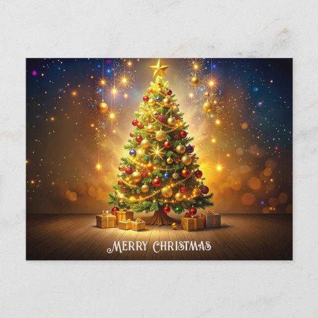 Postal Árbol de Navidad decorado (Anverso)