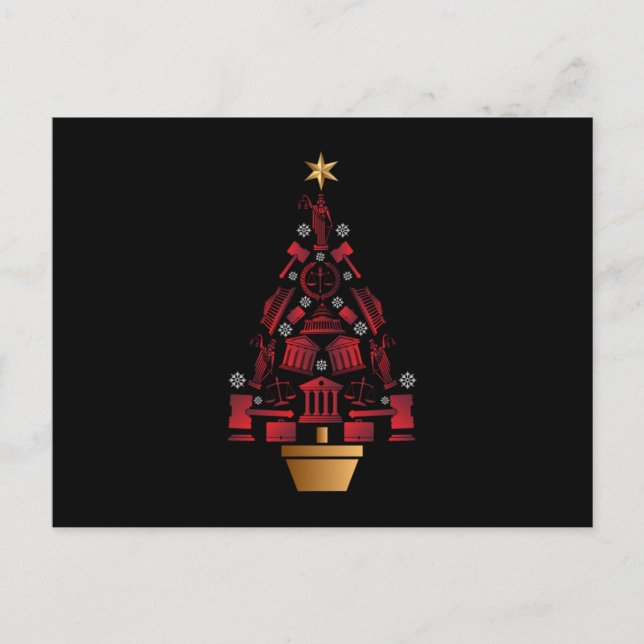 Postal Árbol de Navidad del abogado (Anverso)